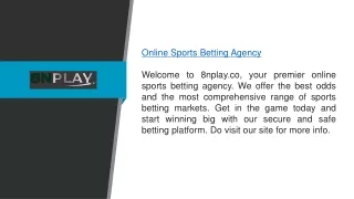 Online Sports Betting Agency 8nplay.co