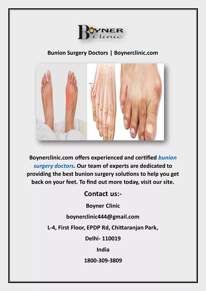 bunion surgery doctors boynerclinic com