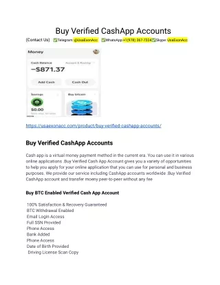 Buy Verified CashApp Accounts