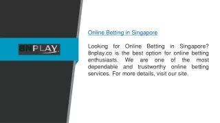 Online Betting in Singapore 8nplay.co