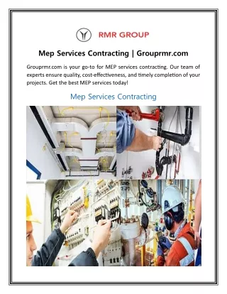 Mep Services Contracting  Grouprmr