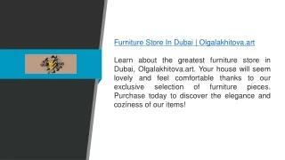 Furniture Store In Dubai Olgalakhitova.art