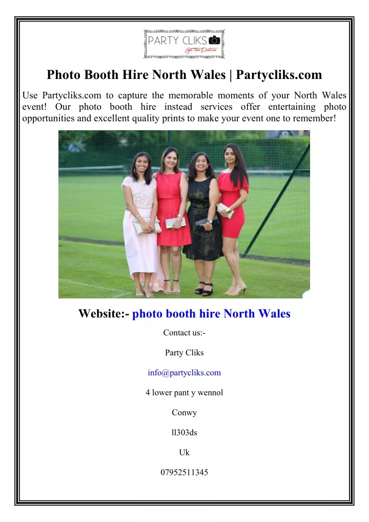 photo booth hire north wales partycliks com