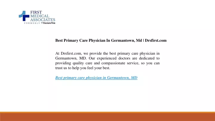 best primary care physician in germantown