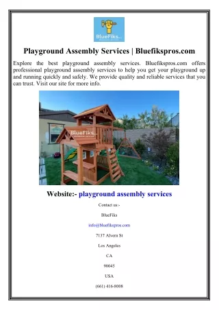 playground assembly services bluefikspros com