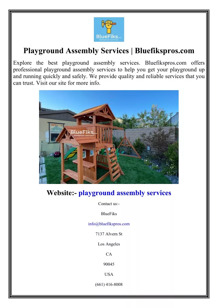 playground assembly services bluefikspros com