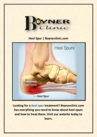 heel spur boynerclinic com