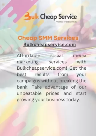 Cheap Smm Services | Bulkcheapservice.com