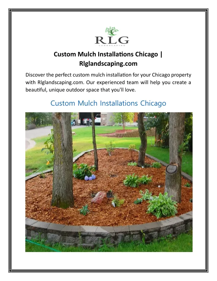 custom mulch installations chicago rlglandscaping