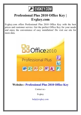 find product key for office 2010 professional