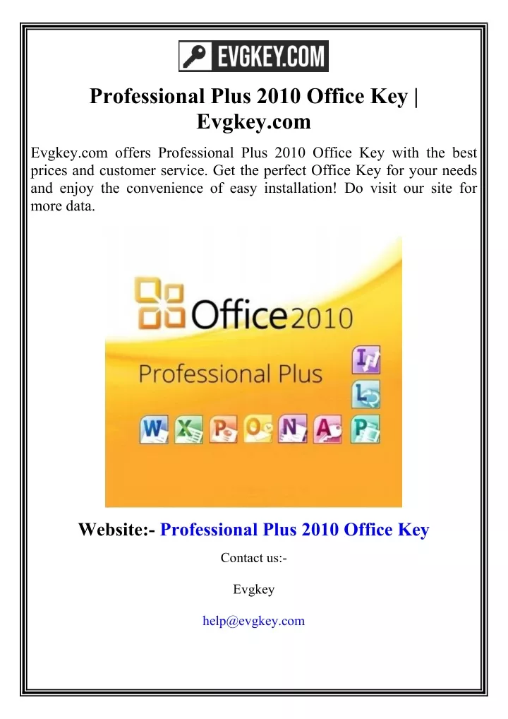 professional plus 2010 office key evgkey com