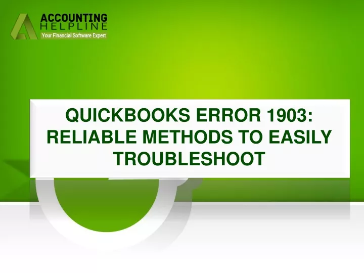 quickbooks error 1903 reliable methods to easily troubleshoot