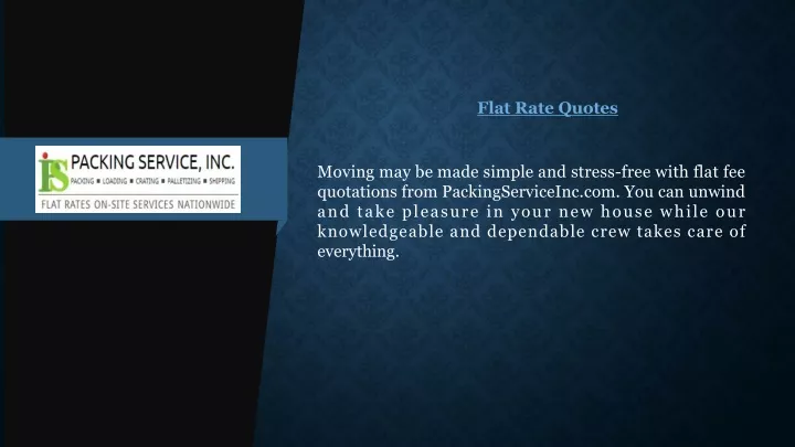 flat rate quotes