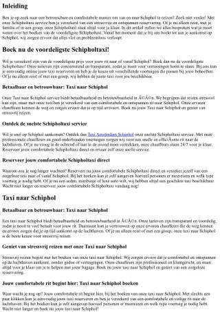 Boek nu de voordeligste Schipholtaxi!