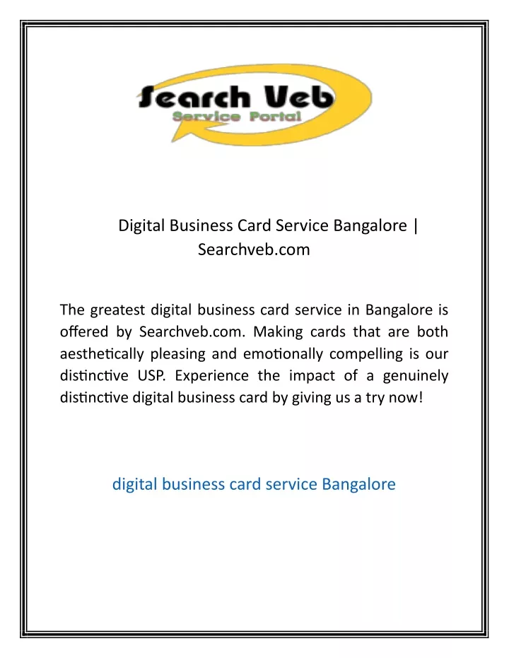 digital business card service bangalore searchveb