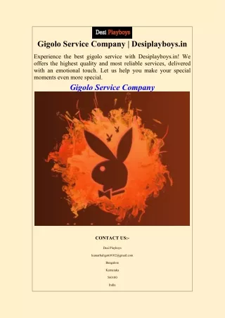 Gigolo Service Company  Desiplayboys.in