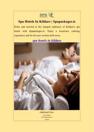 Spa Hotels In Kildare  Spapackages.ie