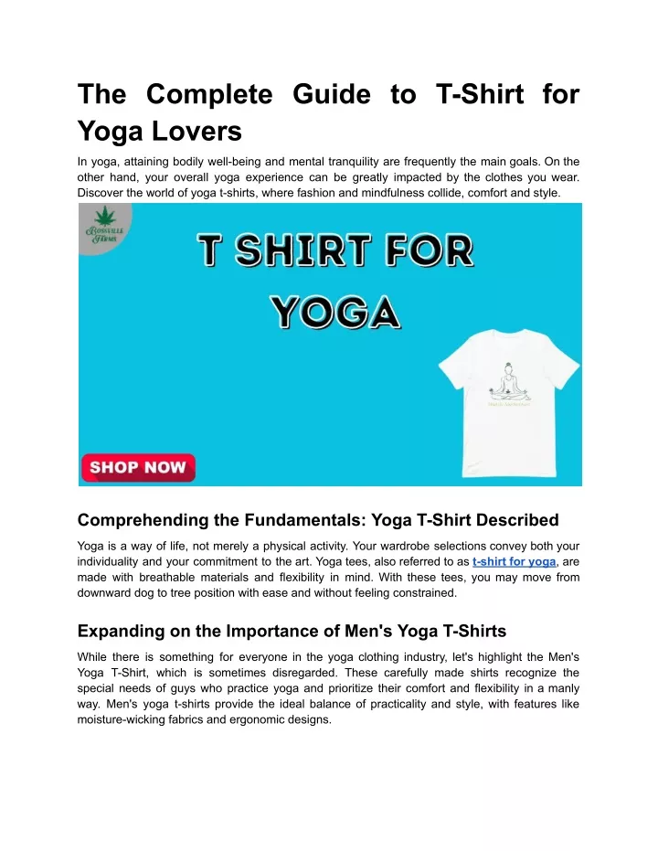 the complete guide to t shirt for yoga lovers