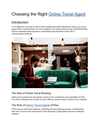 choosing the right online travel agent