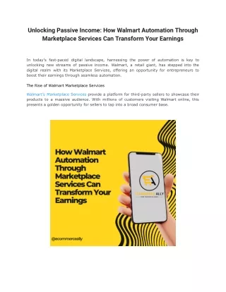 Unlocking Passive Income_ How Walmart Automation Through Marketplace Services Can Transform Your Earnings
