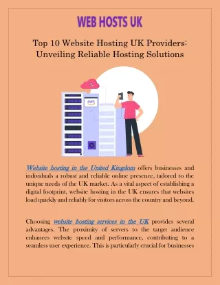 Top 10 Website Hosting UK Providers Unveiling Reliable Hosting Solutions