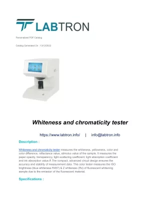 Whiteness and chromaticity tester