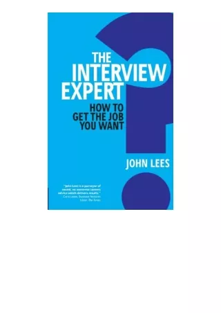 ❤️get (⚡️pdf⚡️) download Interview Expert The How To Get The Job You Want