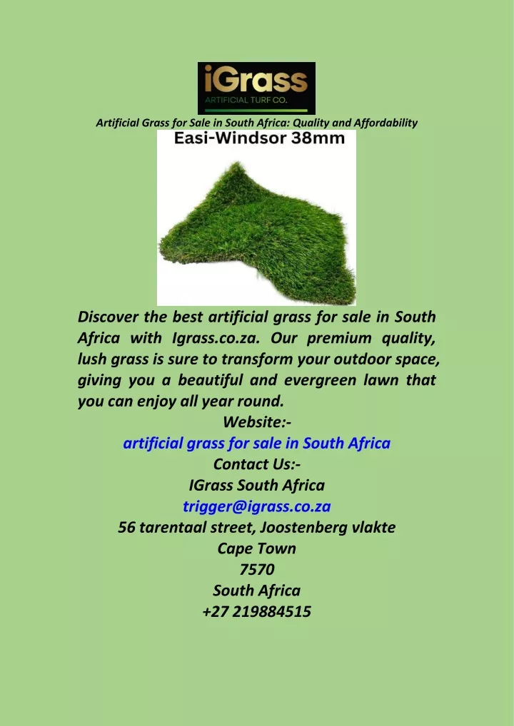 artificial grass for sale in south africa quality