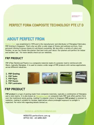 FRP product: Fibreglass Tank by Perfect Form