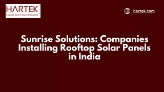 Companies installing rooftop solar panels in India