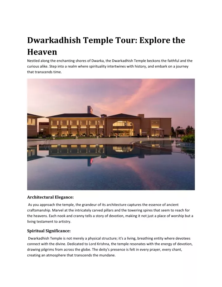 dwarkadhish temple tour explore the heaven