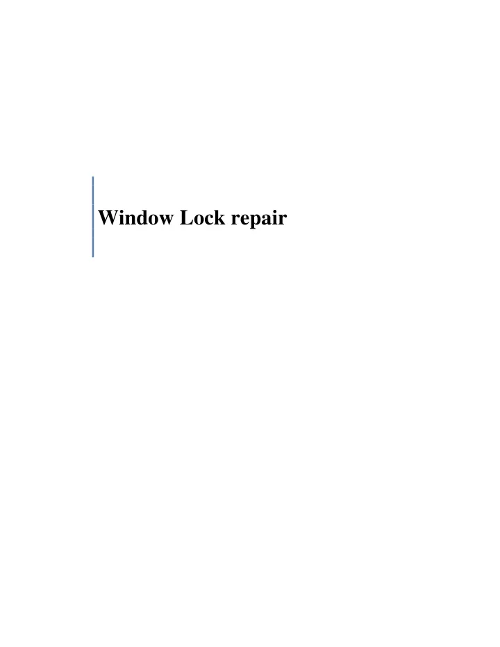 window lock repair