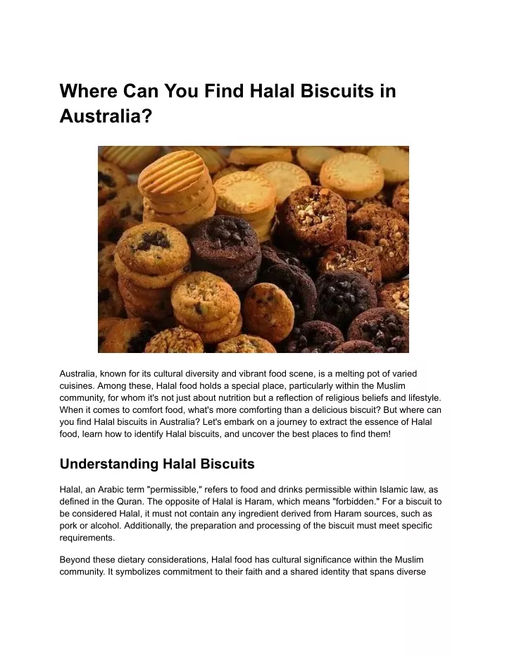 where can you find halal biscuits in australia