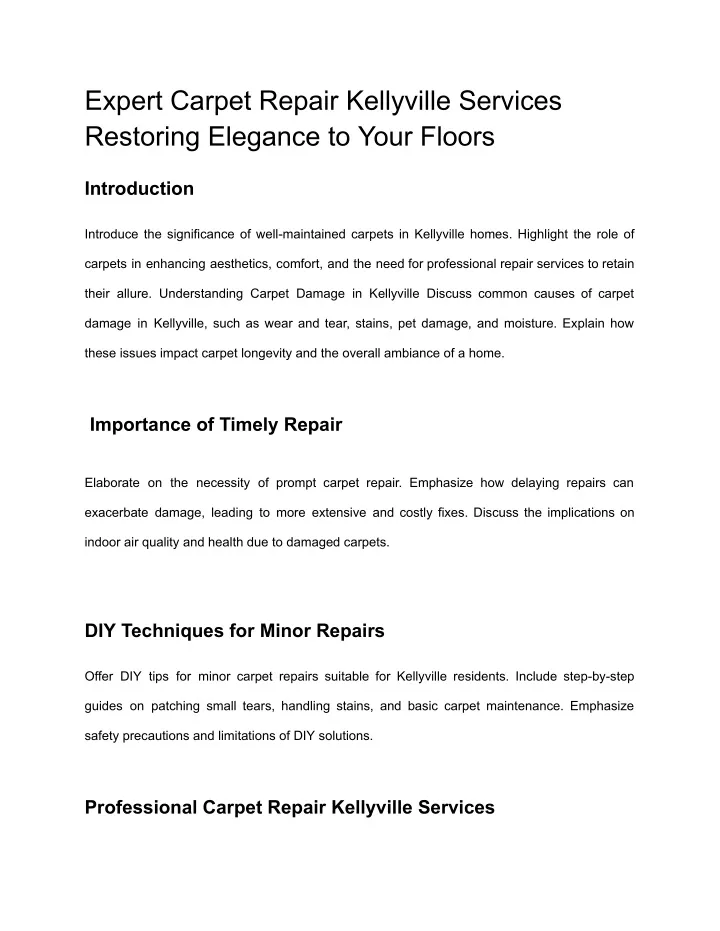 expert carpet repair kellyville services