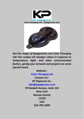 color changing ink kppigments com
