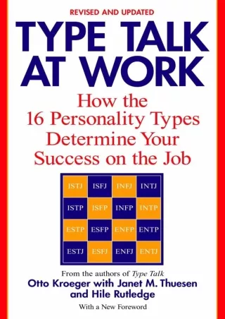 download⚡️[EBOOK]❤️ Type Talk at Work (Revised): How the 16 Personality Types Determine Your Success on the Job