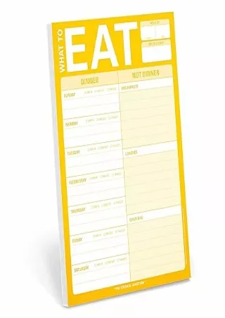 [PDF]❤️DOWNLOAD⚡️ Knock Knock What to Eat Pad Meal Planning Pad, 6 x 9-inches (Yellow)