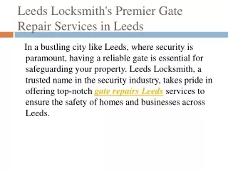 Gate repairs Leeds