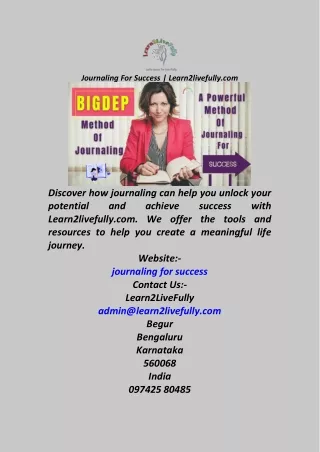 Journaling For Success  Learn2livefully.com