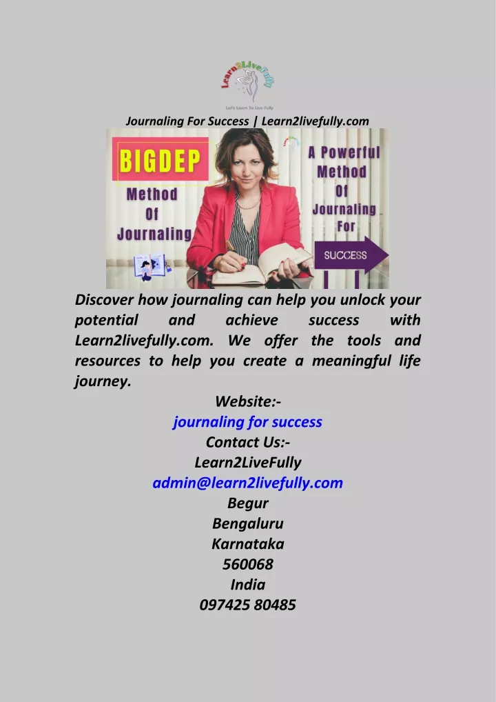 journaling for success learn2livefully com