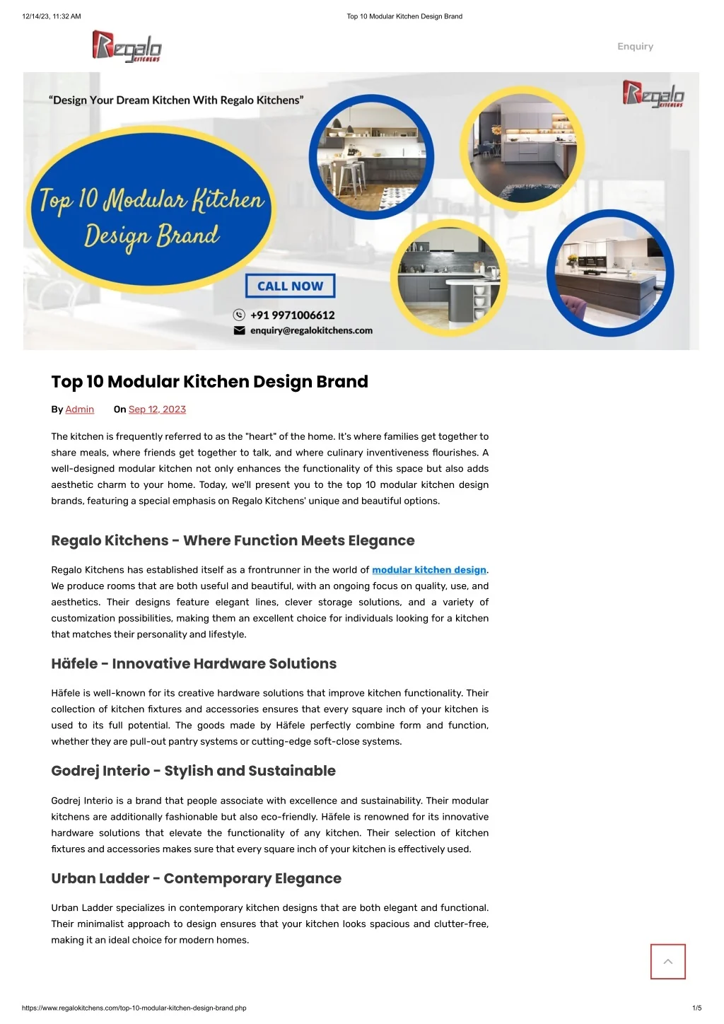 PPT - Top 10 Modular Kitchen Design Brand PowerPoint Presentation, free ...