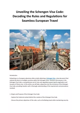 Unveiling the Schengen Visa Code Decoding the Rules and Regulations for Seamless European Travel