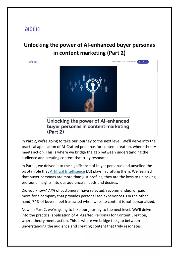 unlocking the power of ai enhanced buyer personas