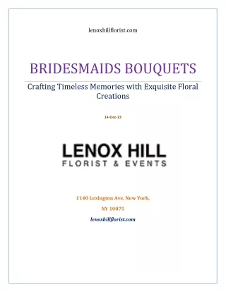 The Allure of Lenox Hill Florist's Bridesmaids Bouquets