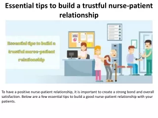 Do tips establishing a trustful nurse-patient relationship