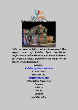 Holiday Lights Installation  Litewrx.com
