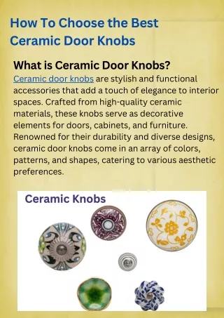 How To Choose the Best Ceramic Door Knobs