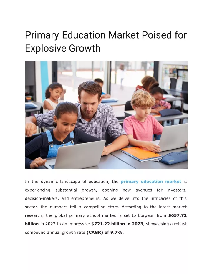 primary education market poised for explosive