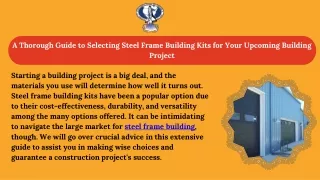 a thorough guide to selecting steel frame