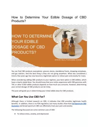 how to determine your edible dosage
